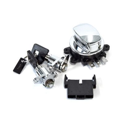 577026 - MCS FLHR ignition switch & saddlebag lock kit. Chrome