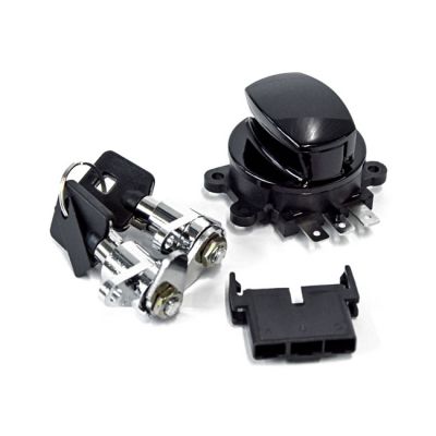 577027 - MCS FLHR ignition switch & saddlebag lock kit. Black