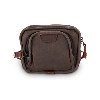 577970 - Burly Voyager handlebar bag, dark oak wet waxed canvas