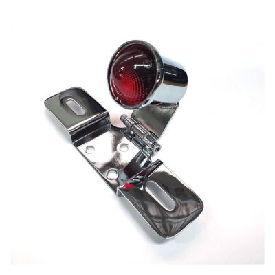578100 - MCS Old School LED taillight, Type 6. Chrome. Red lens