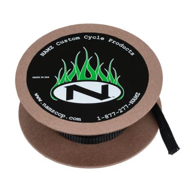 578374 - NAMZ, braided flex sleeving. Black, 1/2" (12.7mm) ID