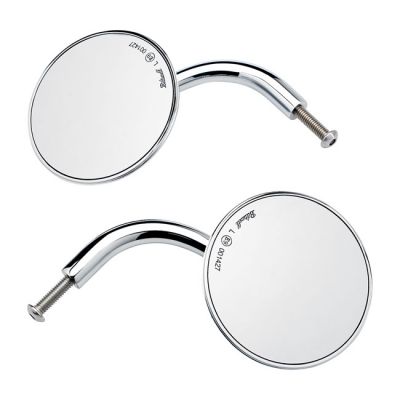 586414 - Biltwell Utility round mirror short stem chrome ECE appr.