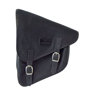 588738 - Longride, swingarm bag. Black, waxed cotton