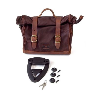 588750 - Longride, click-on Old Chopper saddlebag waxed cotton. Brown