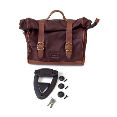 588752 - Longride, click-on Old Chopper saddlebag waxed cotton. Brown