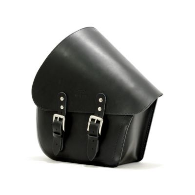 588794 - Longride, swingarm bag. Smooth, black leather. 11.6 liter