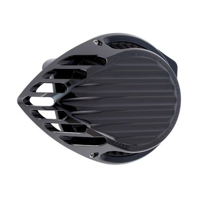 599476 - Rough Crafts, Teardrop Finned air cleaner assembly. Black