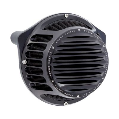 599484 - Rough Crafts, Round Finned air cleaner assembly. All black