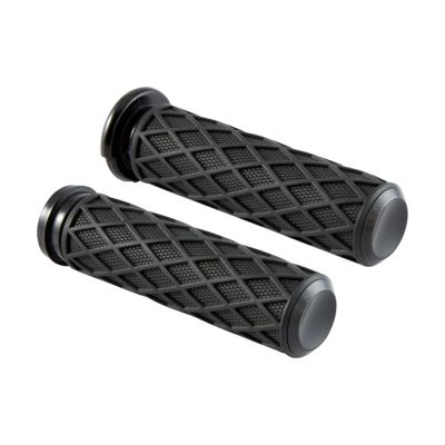 700737 - Arlen Ness, Diamond Handlebar Grip Set. Black