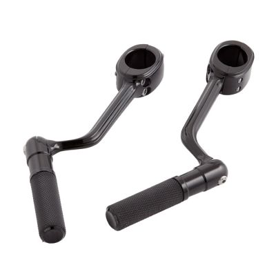 700758 - Arlen Ness, forged highway peg mounts. With pegs. Black