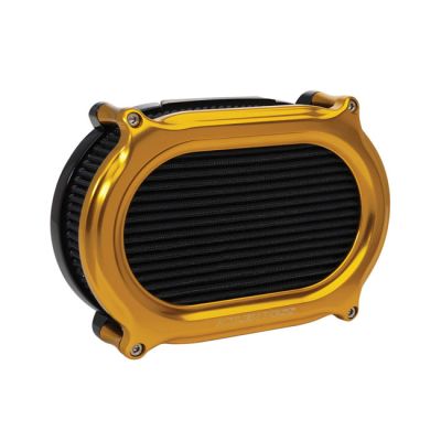 700822 - Arlen Ness, Stage 2 Oval Upgrade Air Cleaner kit. Gold