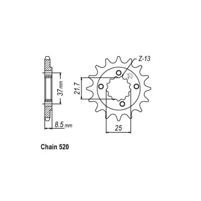 8081015 - JT front Sprocket 1309.14