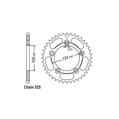 8081591 - JT Rear Sprocket 744.36