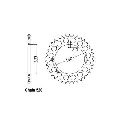 8081613 - JT Rear Sprocket 487.43