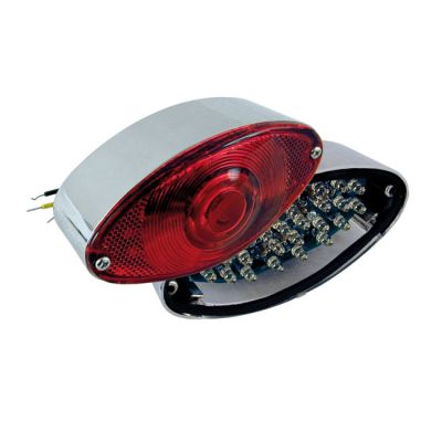 900212 - MCS Cateye LED taillight. Chrome. Red lens