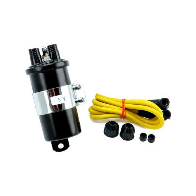 900442 - MCS Round custom ignition coil kit, 6V. Black