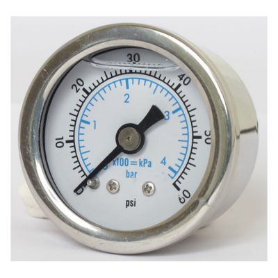 900833 - Marshall oil pressure gauge, 0-60 PSI. Stainless housing