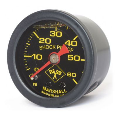900838 - Marshall oil pressure gauge, 0-60 PSI. Black housing