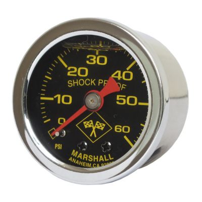 900841 - Marshall oil pressure gauge, 0-60 PSI. Stainless housing