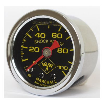 900842 - Marshall oil pressure gauge, 0-100 PSI. Stainless housing