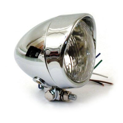 901883 - MCS Bullet 4" H4 headlamp. Smooth & Visor. Chrome
