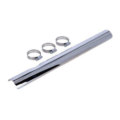 902392 - Paughco, heatshield front-low notched. Chrome