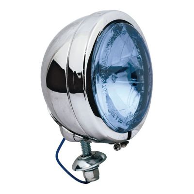 902962 - MCS FL style spotlamp, 4-1/2". Chrome, clear blue lens