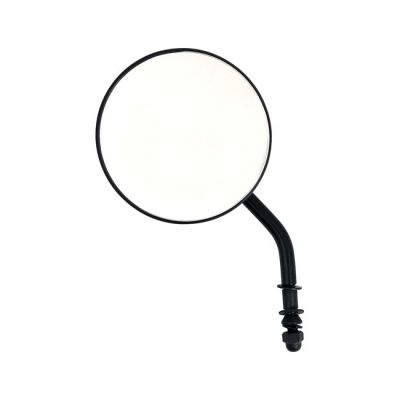 906011 - MCS Steel 4" round mirror. Black, short stem