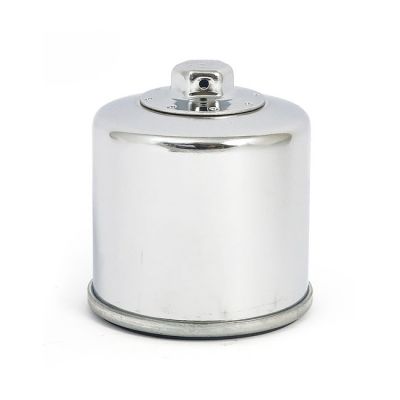 909699 - K&N, spin-on oil filter with top nut. Chrome