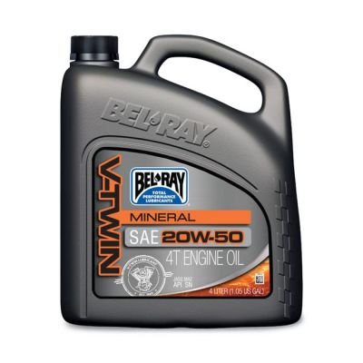 912144 - Bel-Ray V-Twin mineral motor oil, 20W50. 4L