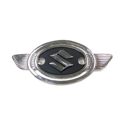 913255 - MCS Suzuki fuel tank emblem, silver/black