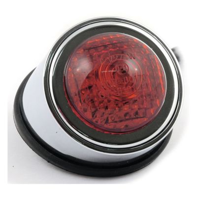 913856 - MCS Old School LED taillight, Type 1. Chrome. Red lens