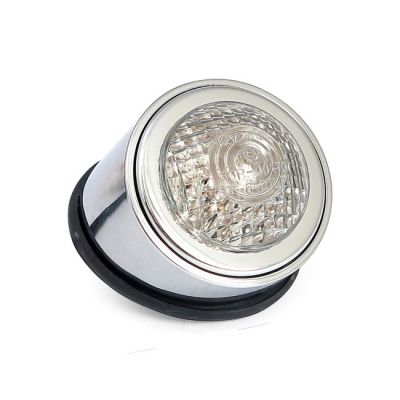 914135 - MCS Old School LED taillight, Type 1. Chrome. Clear lens