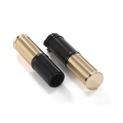 914942 - Kustom Tech, FL handlebar grip set. Black alu/polished brass