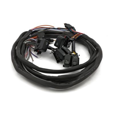 920138 - MCS Handlebar switch & wiring kit. Radio/Cruise. LED. Black