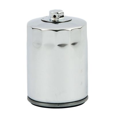 920968 - MCS, spin-on oil filter, with top nut for M8. Chrome