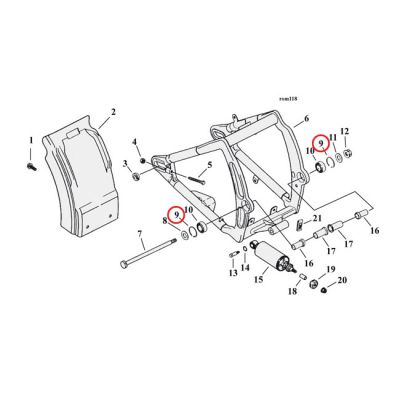 921341 - MCS Retaining ring, swingarm bearing