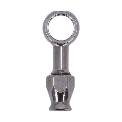 923803 - Goodridge, 7/16" (11mm) banjo fitting straight. Stainless