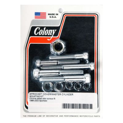 929523 - Colony, sprocket cover & master cyl. mount kit chrome