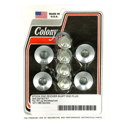 929667 - Colony, rocker shaft plug & nut kit. Buttonhead. Zinc