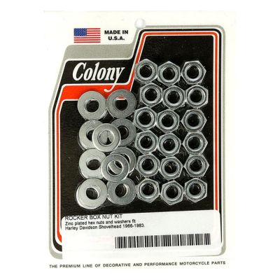929701 - Colony, Shovel rocker box top nut kit. Zinc, OEM style