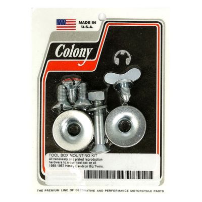 929776 - Colony, 55-57 tool box mount kit. Zinc