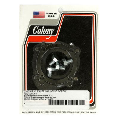 929891 - Colony, Linkert air cleaner mount screw & lock kit. Zinc