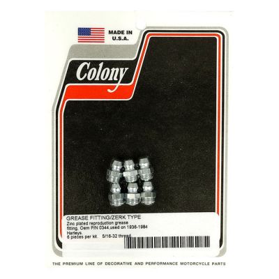 929904 - Colony, grease fitting. 5/16-32. Zinc