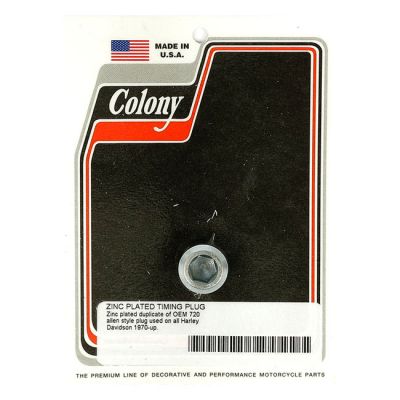 929906 - Colony, timing plug. OEM style allen. Zinc