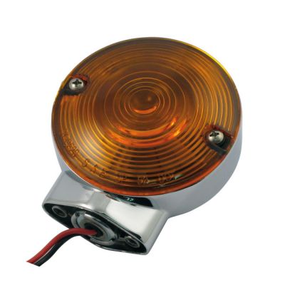 930648 - MCS Turn signal assembly. Front. Amber lens. Chrome