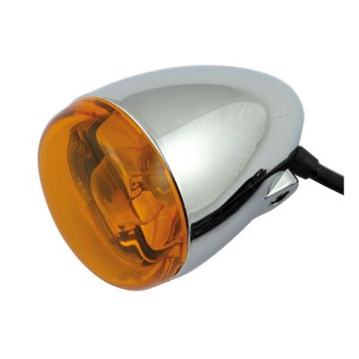 932040 - CHRIS PRODUCTS Chris, bullet turn signal. Chrome. Amber lens. Front