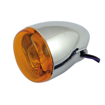 932041 - CHRIS PRODUCTS Chris, bullet turn signal. Chrome. Amber lens. Front