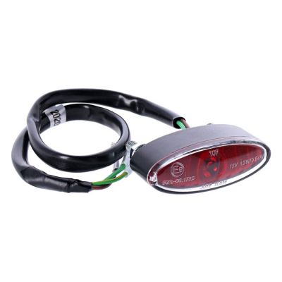 943805 - MCS Mini Oval, LED taillight. Black. Red lens