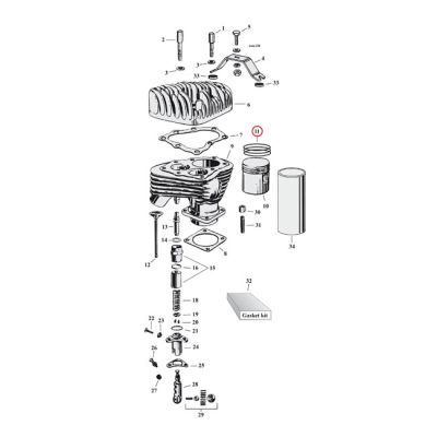 946146 - Hastings, 2.745" bore piston ring set. +.020"